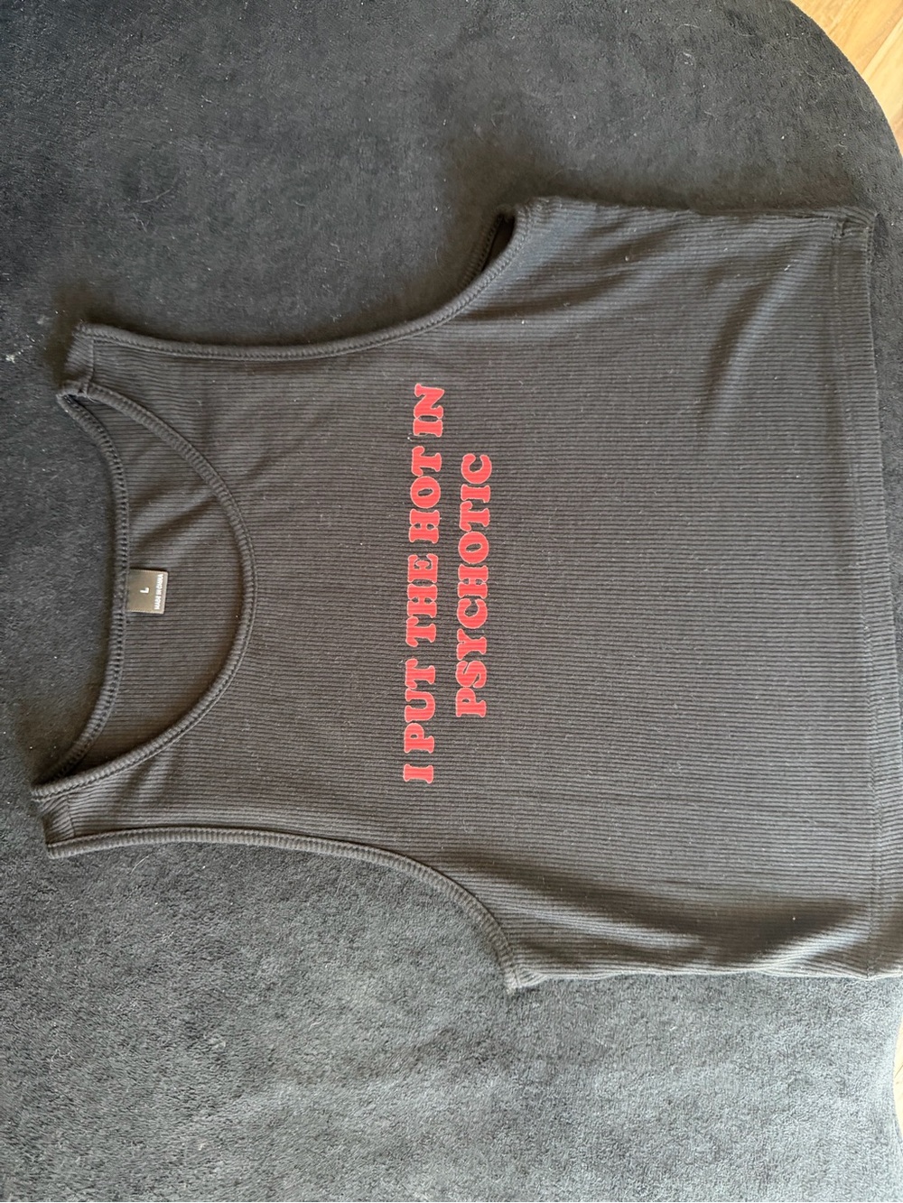 SHEIN Black Ribbed Tank Top - Picture 2 of 2